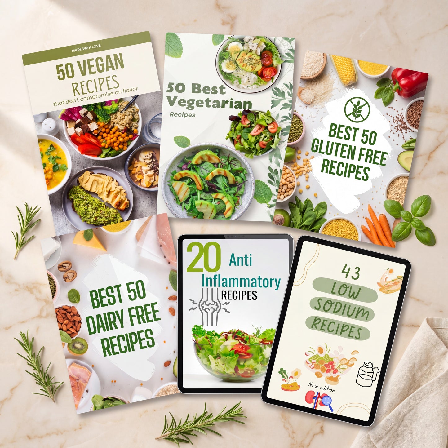 Complete Pack Ebook collection — all 6 recipe ebooks displayed together